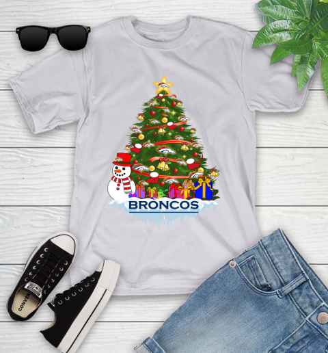 Denver Broncos Merry Christmas NFL Football Sports Youth T-Shirt 4