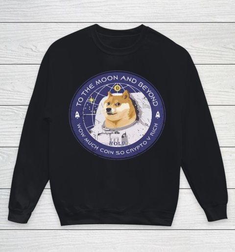 Dogecoin To the Moon (Badge) Youth Sweatshirt