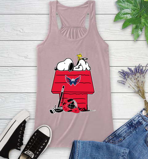 Washington Capitals NHL Hockey Snoopy Woodstock The Peanuts Movie Racerback Tank 11
