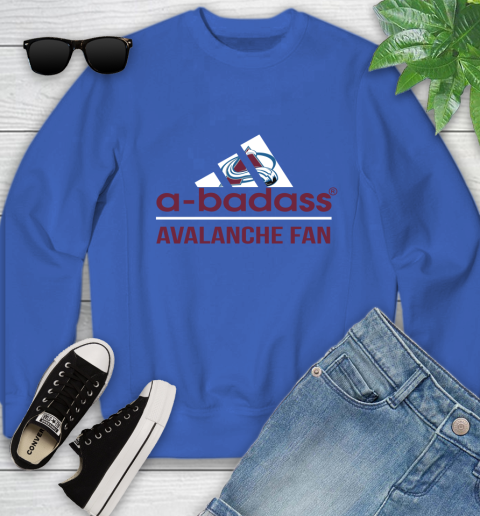 NHL A Badass Colorado Avalanche Fan Adidas Hockey Sports Youth Sweatshirt 7