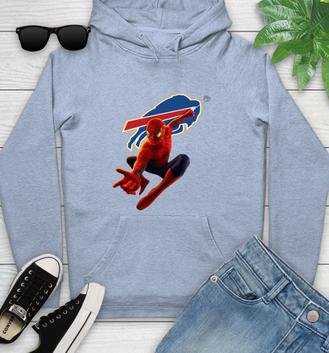 NFL Spider Man Avengers Endgame Football Buffalo Bills Youth Hoodie 10