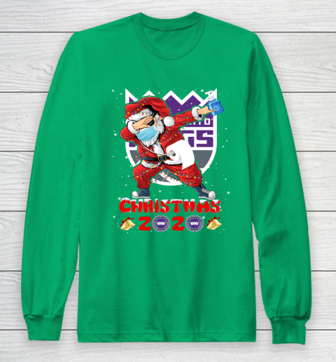 Sacramento Kings Funny Santa Claus Dabbing Christmas 2020 NBA Long Sleeve T-Shirt 4