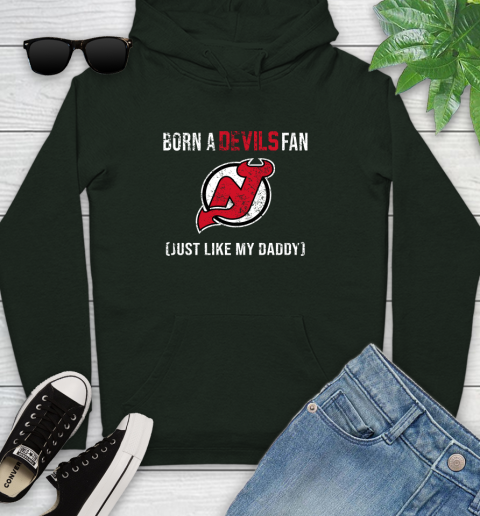 NHL New Jersey Devils Hockey Loyal Fan Just Like My Daddy Shirt Youth Hoodie - Image 13