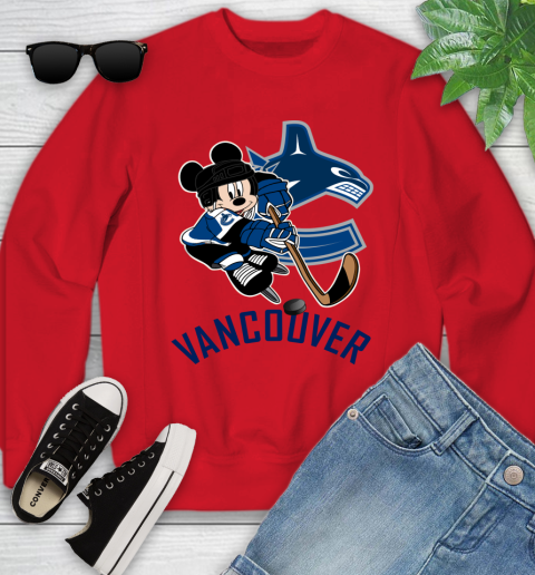 NHL Vancouver Canucks Mickey Mouse Disney Hockey T Shirt Youth Sweatshirt 9
