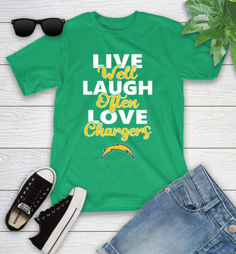 NFL Football Los Angeles Chargers Live Well Laugh Often Love Shirt Youth T-Shirt 7