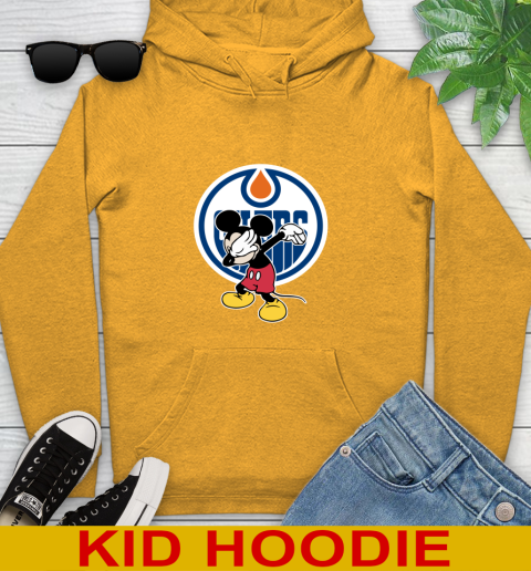 Edmonton Oilers NHL Hockey Dabbing Mickey Disney Sports Youth Hoodie 3