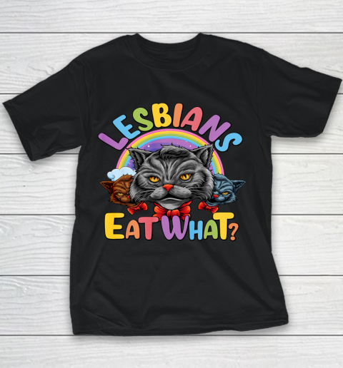 Lesbians Eat What Mug Pussy Cat Funny LGBT Pride Youth T-Shirt