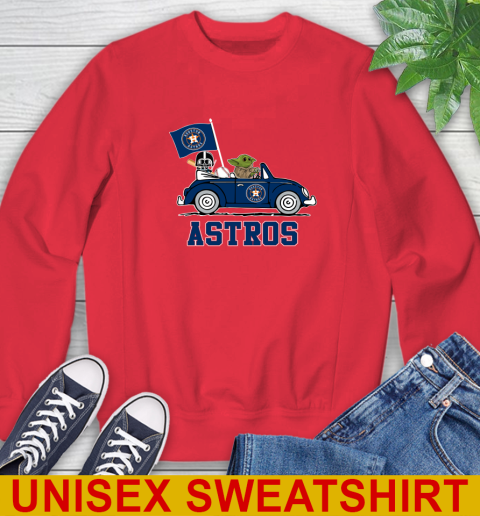 MLB Baseball Houston Astros Darth Vader Baby Yoda Driving Star Wars Shirt Sweatshirt 10