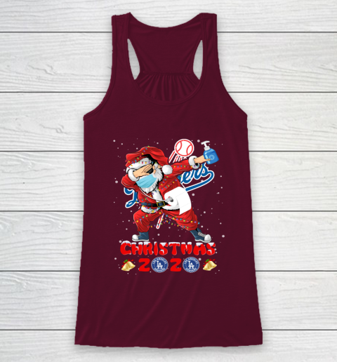 Los Angeles Dodgers Funny Santa Claus Dabbing Christmas 2020 MLB Racerback Tank 2