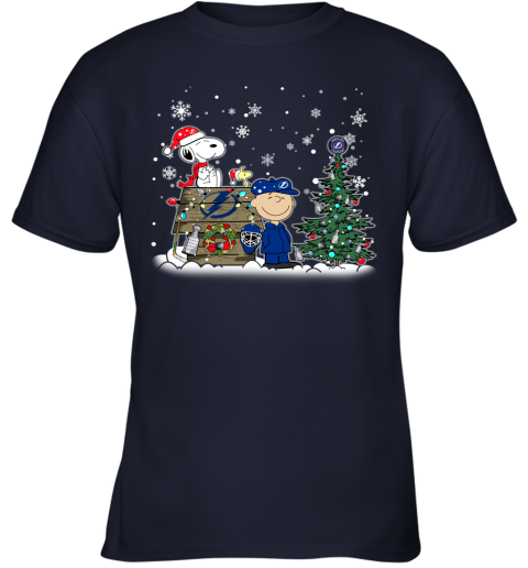 NHL Tampa Bay Lightning Snoopy Charlie Brown Woodstock Christmas Stanley Cup Hockey T Shirt GqlYNIQKJoN youth t shirt 26 95 151514 front navy