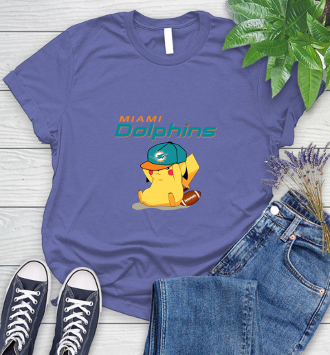 NFL Pikachu Football Sports Miami Dolphins Women's T-Shirt 11