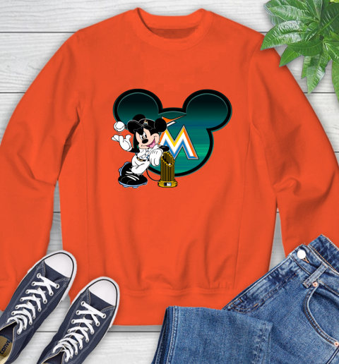 MLB Miami Marlins The Commissioner's Trophy Mickey Mouse Disney Sweatshirt 4
