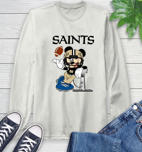 NFL New Orleans Saints Mickey Mouse Disney Super Bowl Football T Shirt Long Sleeve T-Shirt 12
