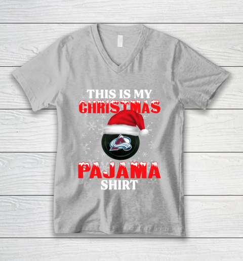 Colorado Avalanche This Is My Christmas Pajama Shirt NHL V-Neck T-Shirt 3