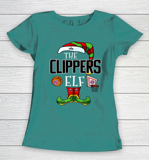 LA Clippers Christmas ELF Funny NBA Women's T-Shirt 10