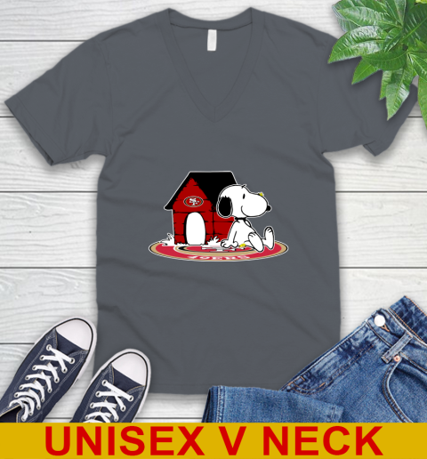 NFL Football San Francisco 49ers Snoopy The Peanuts Movie Shirt V-Neck T-Shirt 5