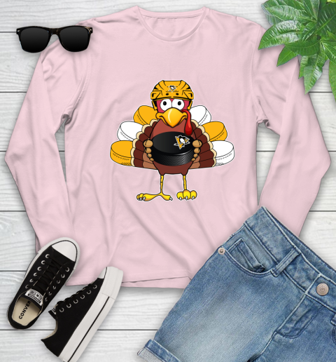 Pittsburgh Penguins Turkey Thanksgiving Day Youth Long Sleeve 10