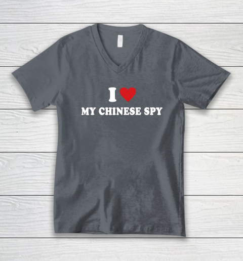 I Love My Chinese Spy I Heart My Chinese Spy V-Neck T-Shirt 3
