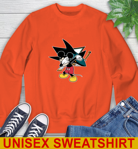 San Jose Sharks NHL Hockey Dabbing Mickey Disney Sports Sweatshirt 4
