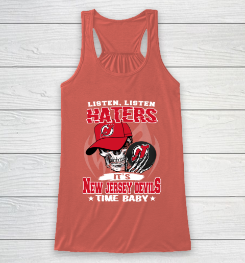Listen Haters It is DEVILS Time Baby NHL Racerback Tank 3