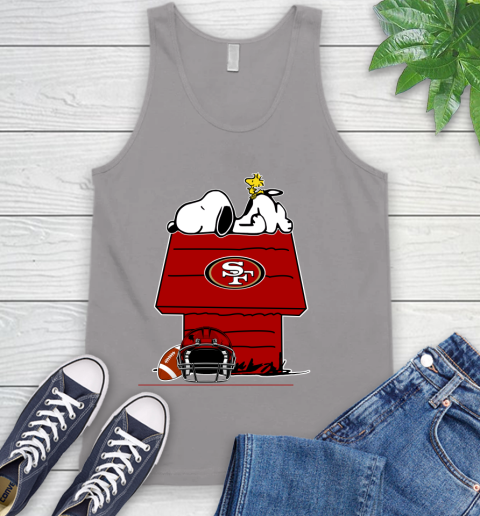 San Francisco 49ers NFL Football Snoopy Woodstock The Peanuts Movie Tank Top 4