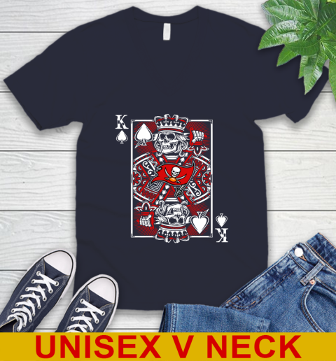 Tampa Bay Buccaneers NFL Football The King Of Spades Death Cards Shirt V-Neck T-Shirt 2