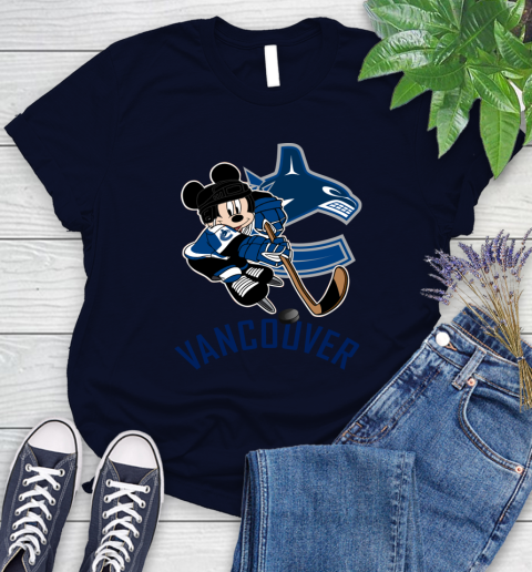 NHL Vancouver Canucks Mickey Mouse Disney Hockey T Shirt Women's T-Shirt 3