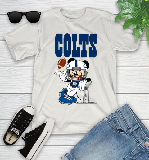 NFL Indianapolis Colts Mickey Mouse Disney Super Bowl Football T Shirt Youth T-Shirt 12