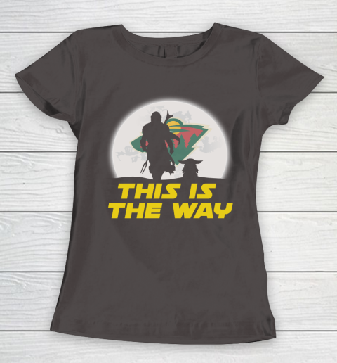 Minnesota Wild NHL Ice Hockey Star Wars Yoda And Mandalorian This Is The Way Women's T-Shirt 7