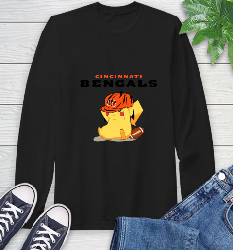 NFL Pikachu Football Sports Cincinnati Bengals Long Sleeve T-Shirt 2