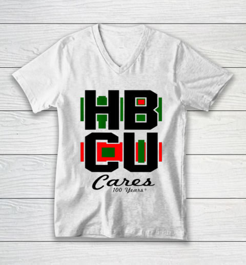 HBCU Cares College University Graduation Gift Black School V-Neck T-Shirt