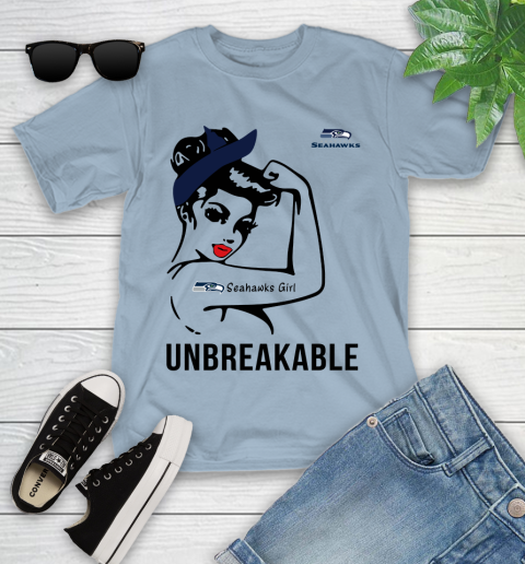 NFL Seattle Seahawks Girl Unbreakable Football Sports Youth T-Shirt 6