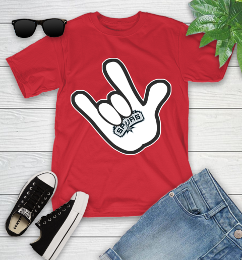 San Antonio Spurs NBA Basketball Mickey Rock Hand Disney Youth T-Shirt 10