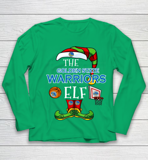 Golden State Warriors Christmas ELF Funny NBA Youth Long Sleeve 4