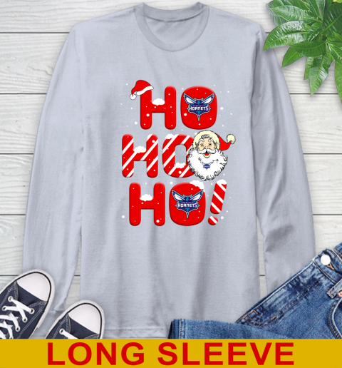 Charlotte Hornets NBA Basketball Ho Ho Ho Santa Claus Merry Christmas Shirt Long Sleeve T-Shirt 6