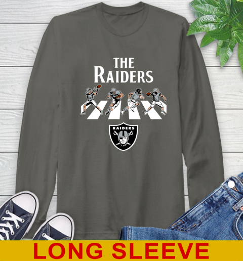 NFL Football Oakland Raiders The Beatles Rock Band Shirt Long