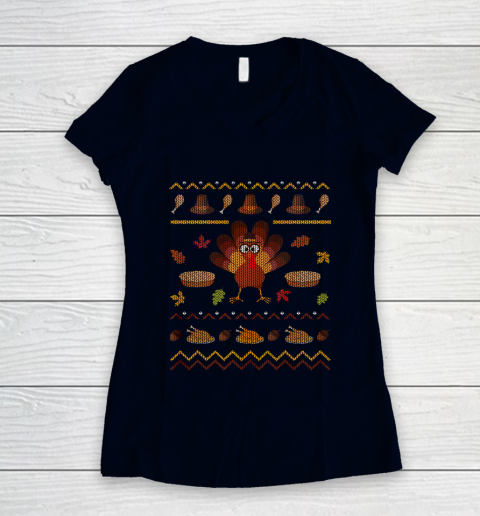 Ugly Christmas Sweater Thanksgiving Turkey Funny Holiday T-Shirt