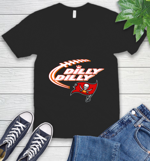 NFL Tampa Bay Buccaneers Dilly Dilly Football Sports V-Neck T-Shirt 2