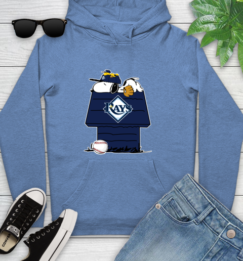 MLB Tampa Bay Rays Snoopy Woodstock The Peanuts Movie Baseball T Shirt Youth Hoodie 12