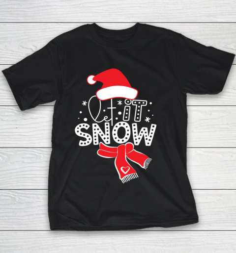 Funny Christmas Plaid Santa LET IT SNOW Matching Family Youth T-Shirt