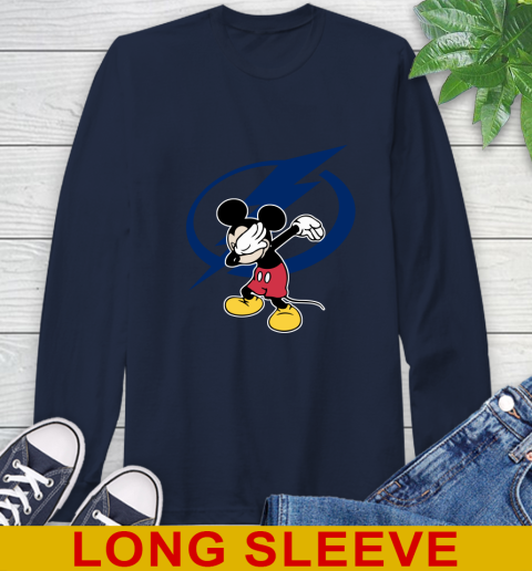 Tampa Bay Lightning NHL Hockey Dabbing Mickey Disney Sports Long Sleeve T-Shirt 4