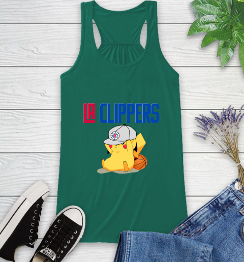 NBA Pikachu Basketball Sports Los Angeles Clippers Racerback Tank 7