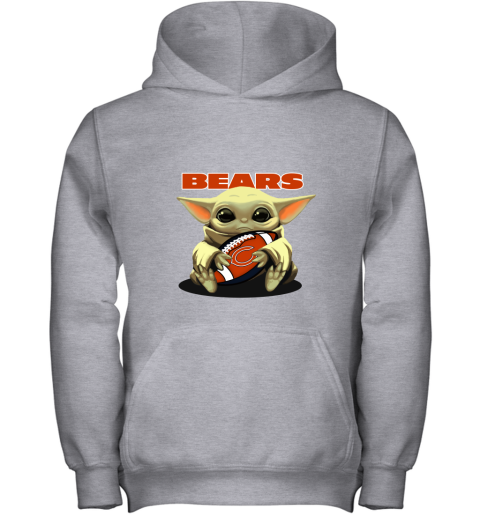 Baby Yoda Loves The Chicago Bears Star Wars NFL Youth Hoodie