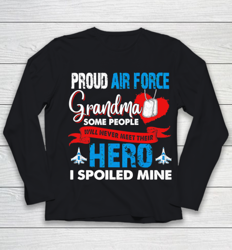 Veteran Shirt Proud Air Force Grandma Youth Long Sleeve