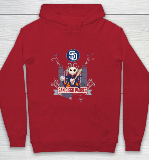 MLB San Diego Padres Baseball Jack Skellington Halloween Youth Hoodie 7