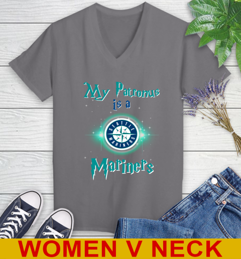 MLB Baseball Harry Potter My Patronus Is A Seattle Mariners Women's V-Neck T-Shirt 11