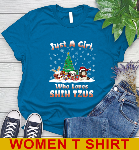 Christmas Just a girl who love shih tzus dog pet lover 233