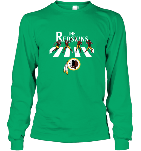 NFL Washington Redskins The Beatle Abbey Road Walk Long Sleeve T-Shirt zmos nfl washington redskins the beatle abbey road walk long sleeve tee 14 front irish green