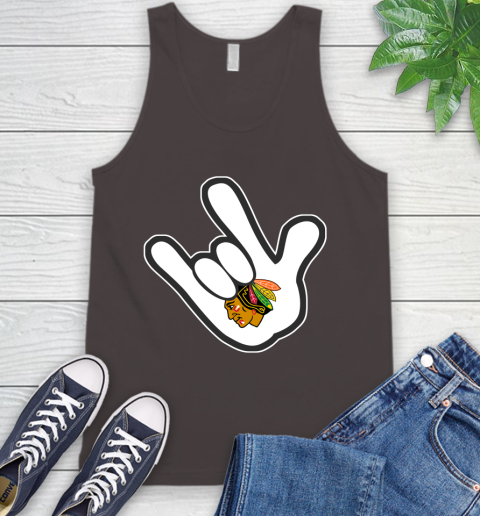 Chicago Blackhawks NHL Hockey Mickey Rock Hand Disney Tank Top 7