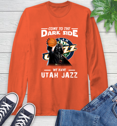 NBA Come To The Dark Side We Have Utah Jazz Star Wars Darth Vader Basketball Long Sleeve T-Shirt 4
